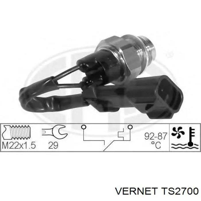 Датчик включения вентилятора радиатора TS2700 Vernet