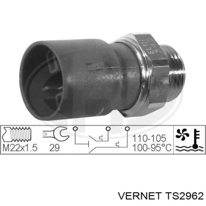 Купить TS2962 Vernet Датчик включения вентилятора радиатора 