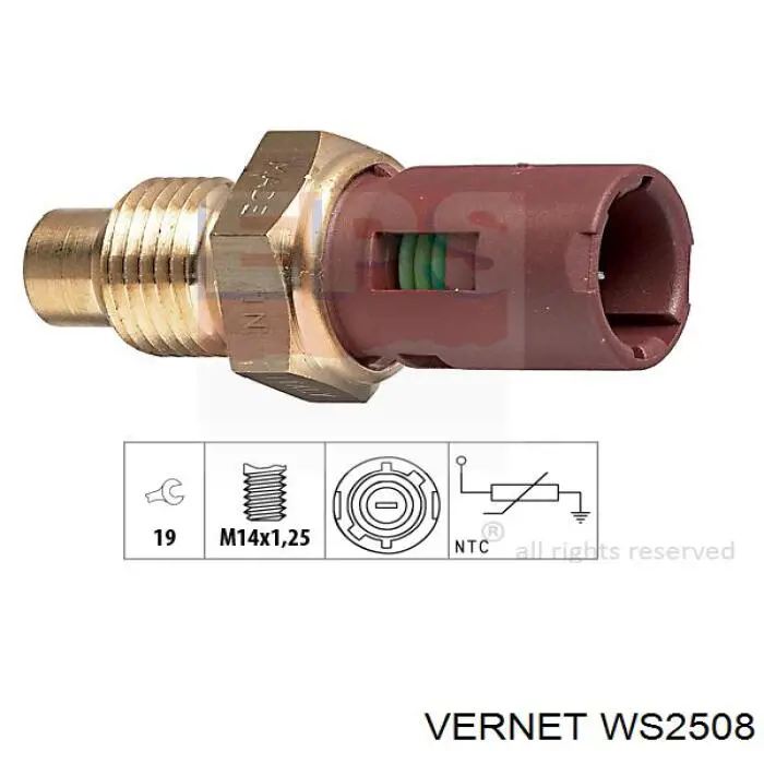WS2508 Vernet датчик температуры охлаждающей жидкости