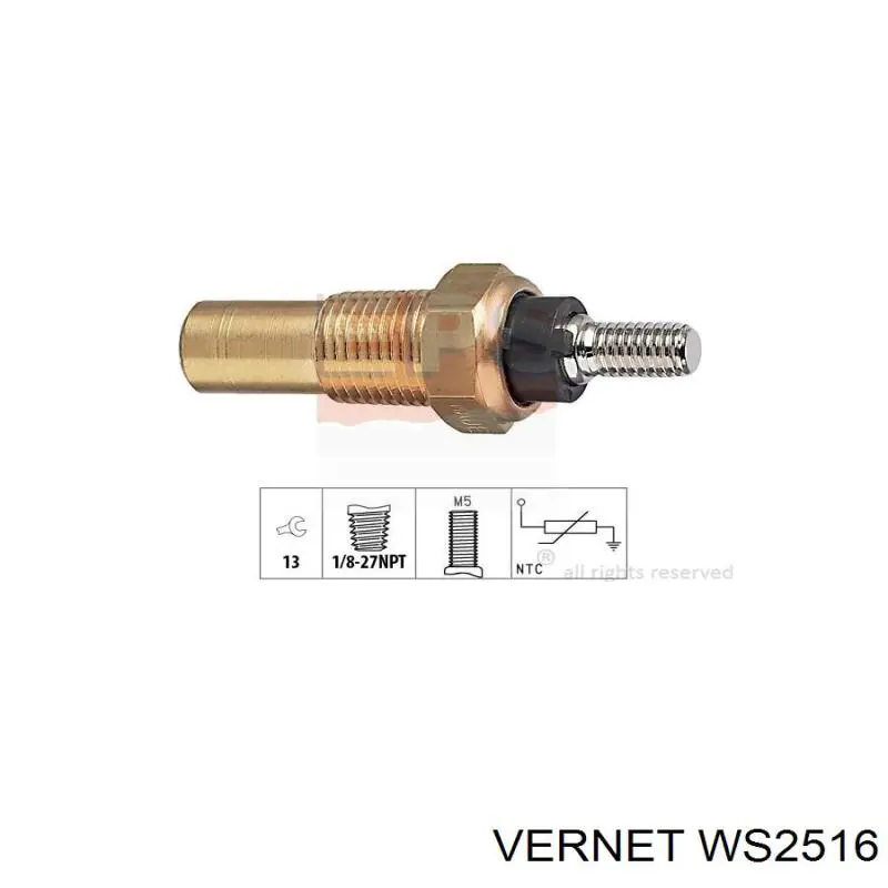 Sensor de temperatura del refrigerante WS2516 Vernet