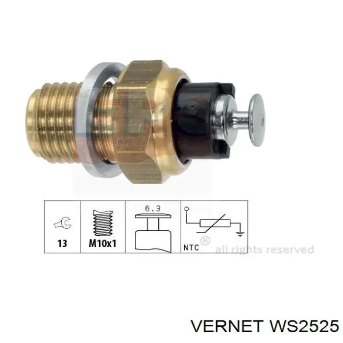 Датчик температуры масла двигателя Vernet WS2525