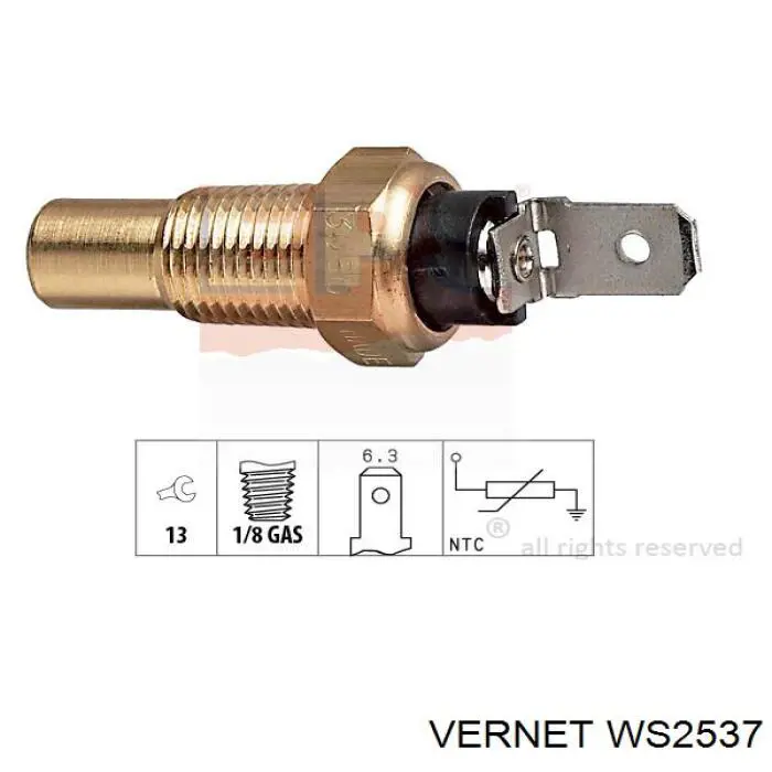 Датчик указателя температуры охлаждающей жидкости Vernet WS2537 цена, от 4.33 USD