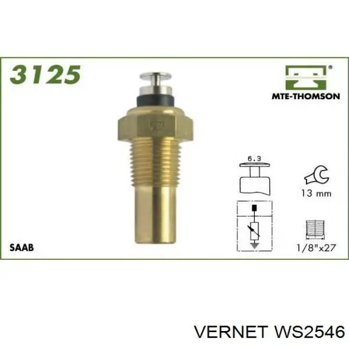 Датчик температуры охлаждающей жидкости WS2546 Vernet
