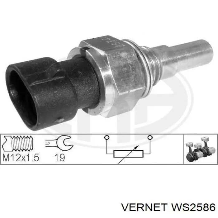 Sensor de temperatura del refrigerante WS2586 Vernet