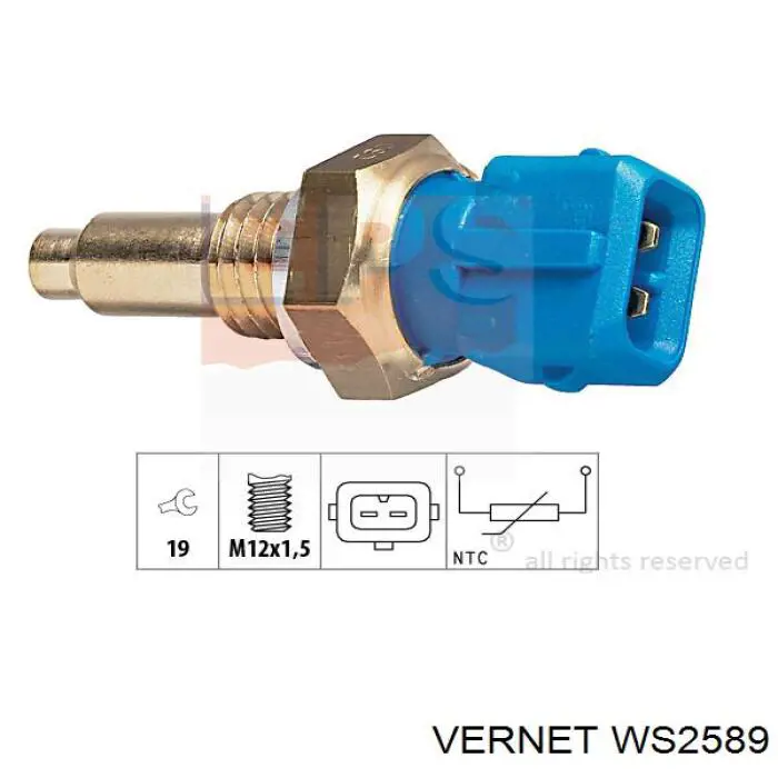 Датчик температури охолоджуючої рідини WS2589 Vernet