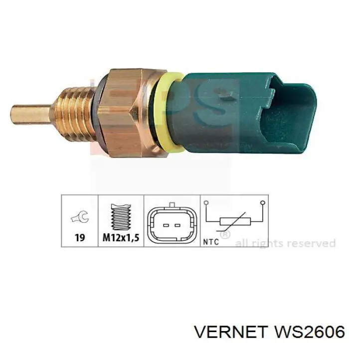 Купить WS2606 Vernet Термодатчик охлаждающей жидкости