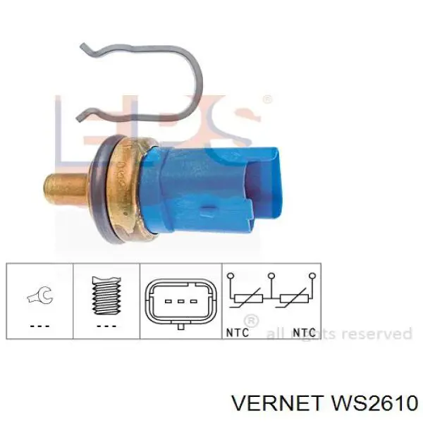 Датчик температури охолоджуючої рідини WS2610 Vernet