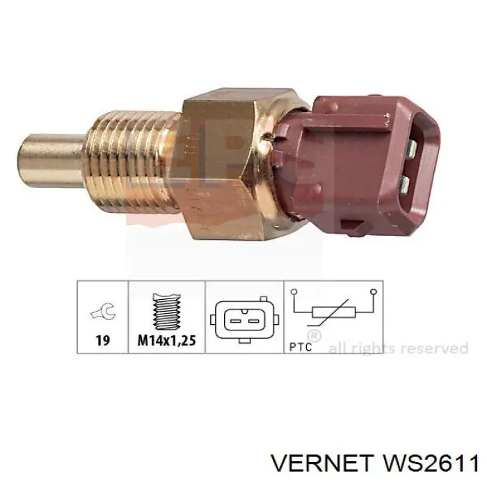 Датчик указателя температуры охлаждающей жидкости Vernet WS2611 цена, от 7.33 USD