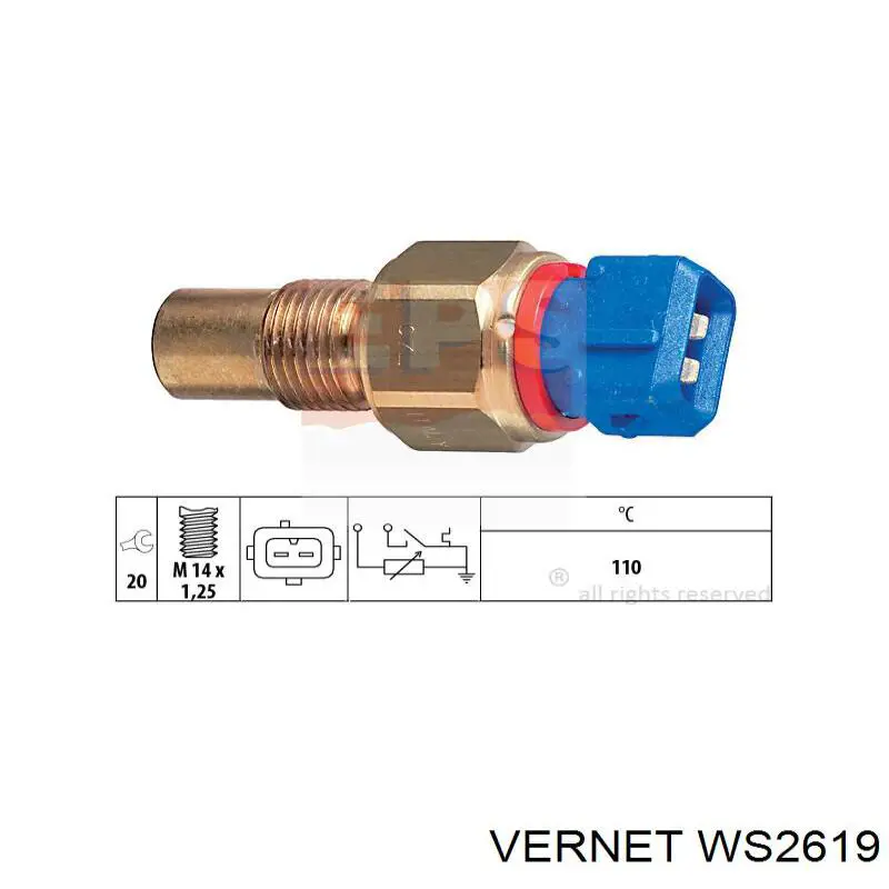 Купить WS2619 Vernet Термодатчик охлаждающей жидкости