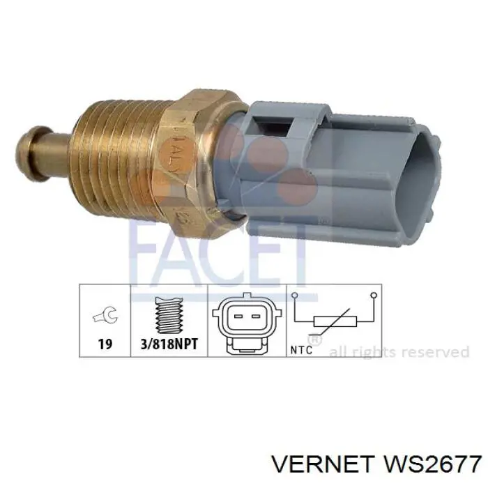 Sensor de temperatura del refrigerante WS2677 Vernet