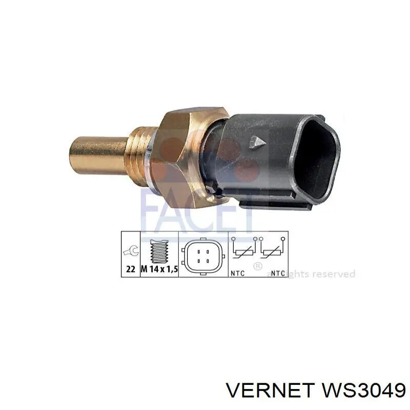 Датчик температуры охлаждающей жидкости WS3049 Vernet