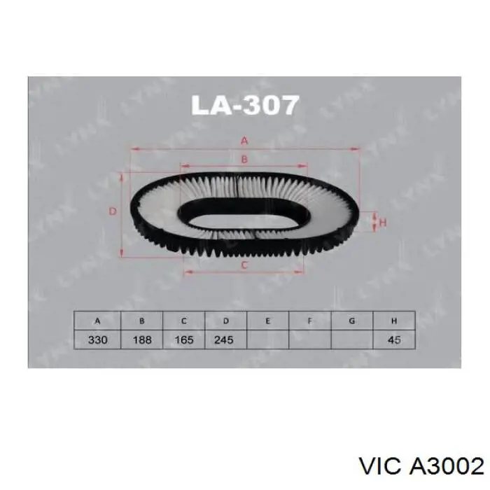 Элемент воздушного фильтра Vic A3002 цена, от 7.25 USD