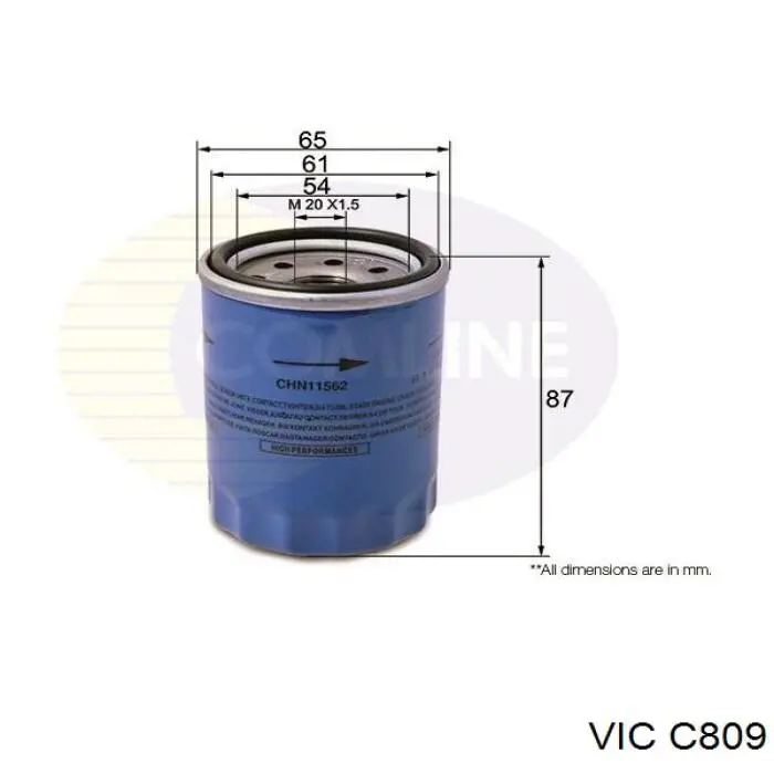 Filtro de aceite C809 Vic