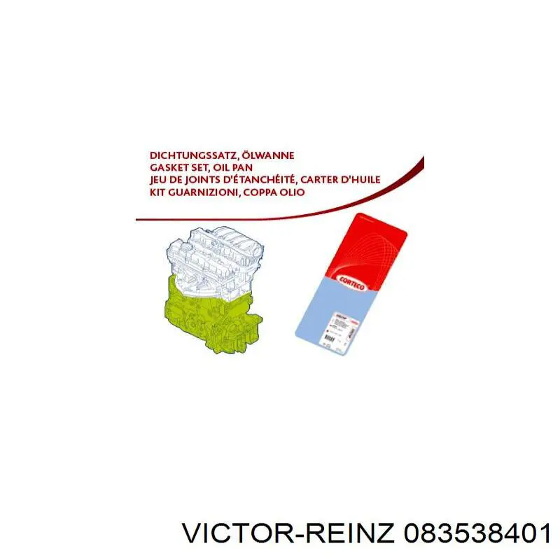 Нижний комплект прокладок двигателя 083538401 Victor Reinz