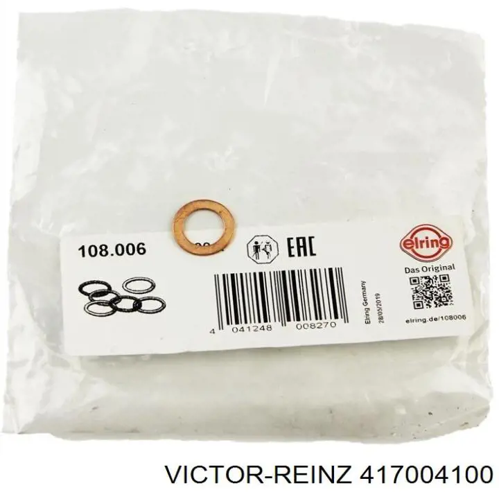 Прокладка шланга подачи масла к турбине Victor Reinz 417004100