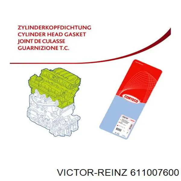 Прокладка ГБЦ Victor Reinz 611007600 цена, от 80.59 USD