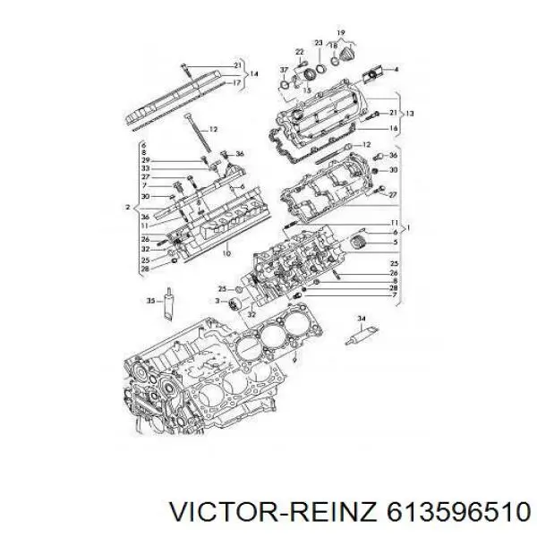 Прокладка головки блока цилиндров (ГБЦ) правая Victor Reinz 613596510