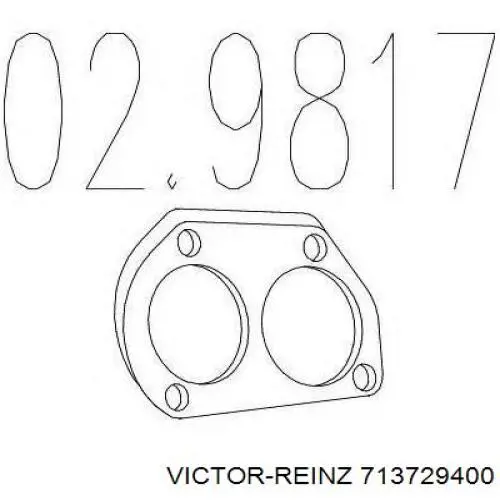 Купить 713729400 Victor Reinz Прокладка выпускного коллектора нижняя