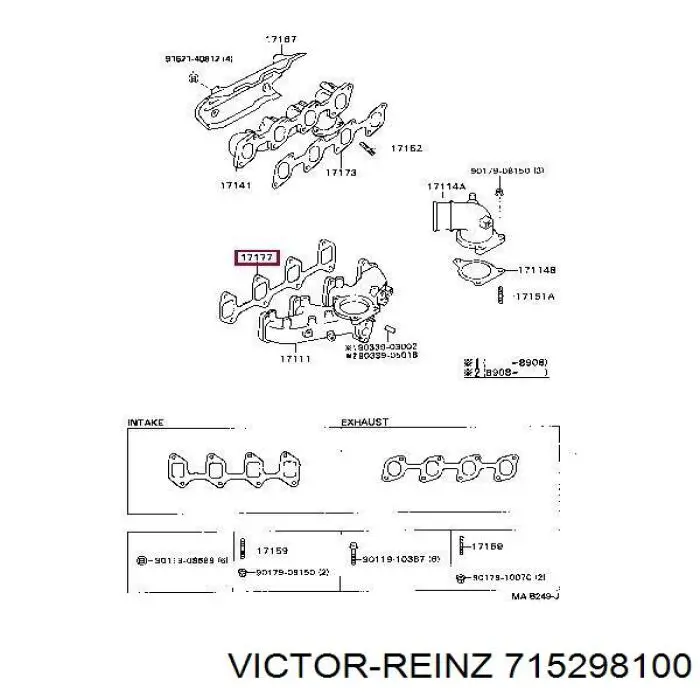 Compre 715298100 Victor Reinz Vedante de tubo coletor de admissão