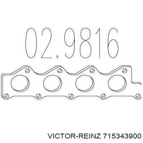 Прокладка коллектора выпускного Victor Reinz 715343900 цена, от 19.38 USD