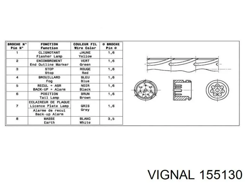 Фонарь задний левый VAL155130 Vignal