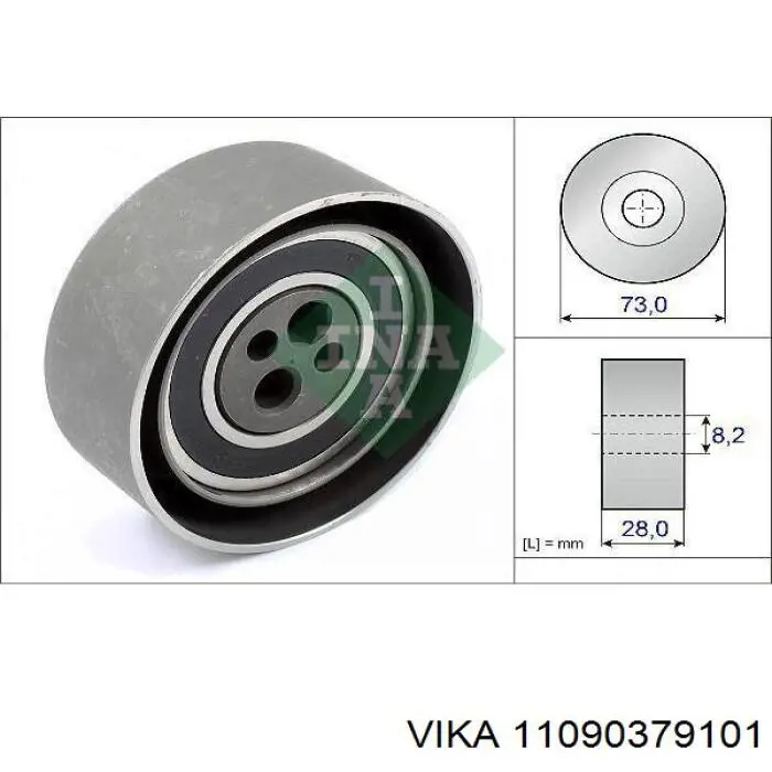 Ролик натяжителя ремня газораспределения Vika 11090379101 цена, от 8.51 USD