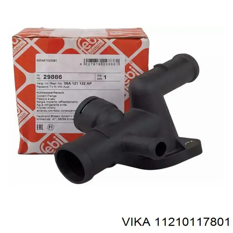 Фланец системы охлаждения Vika 11210117801 цена, от 2.84 USD