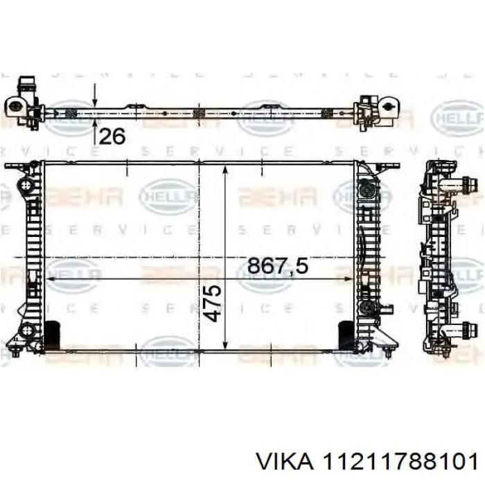 Радиатор 11211788101 Vika