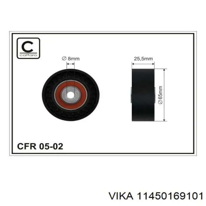 Polea inversión / guía, correa poli V 11450169101 Vika