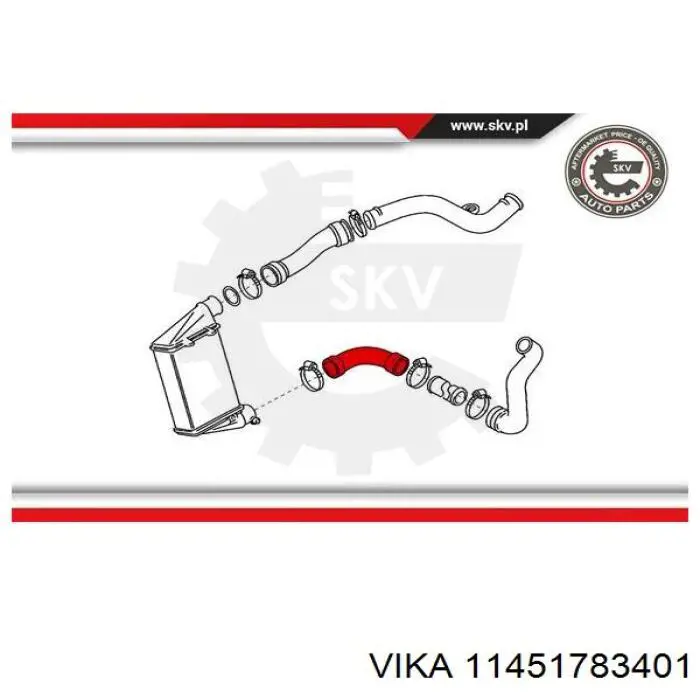Шланг/патрубок интеркуллера Vika 11451783401 цена, от 23.84 USD