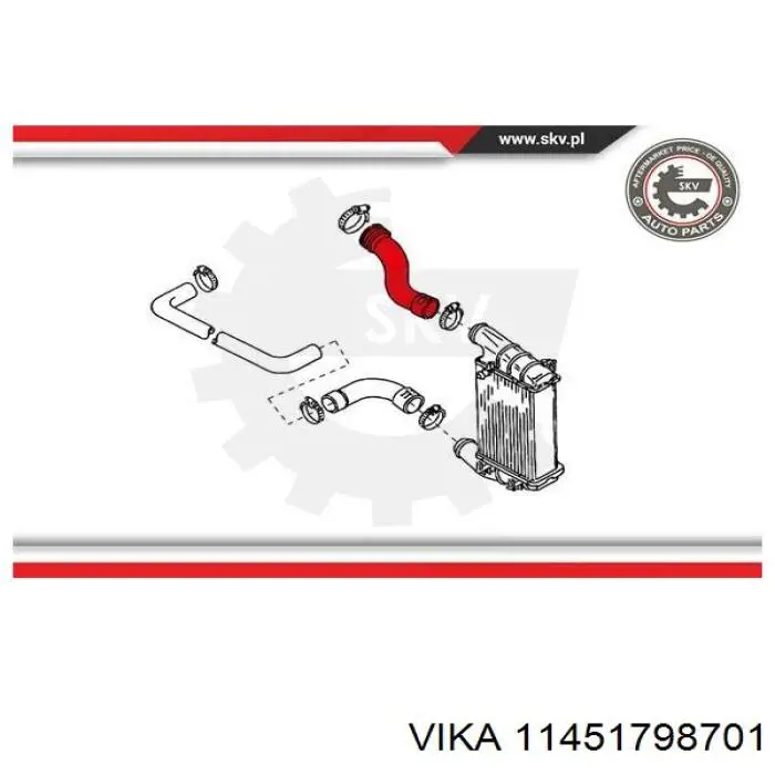 Шланг/патрубок интеркуллера Vika 11451798701 цена, от 25.40 USD