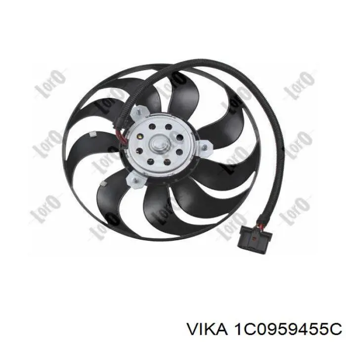 Ventilador (rodete +motor) refrigeración del motor con electromotor derecho 1C0959455C Vika