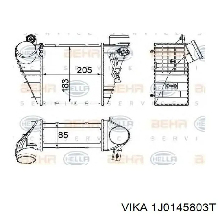 Интеркулер 1J0145803T Vika