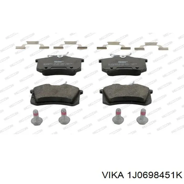 Комплект пружинок крепления дисковых колодок задних 1J0615231A VAG