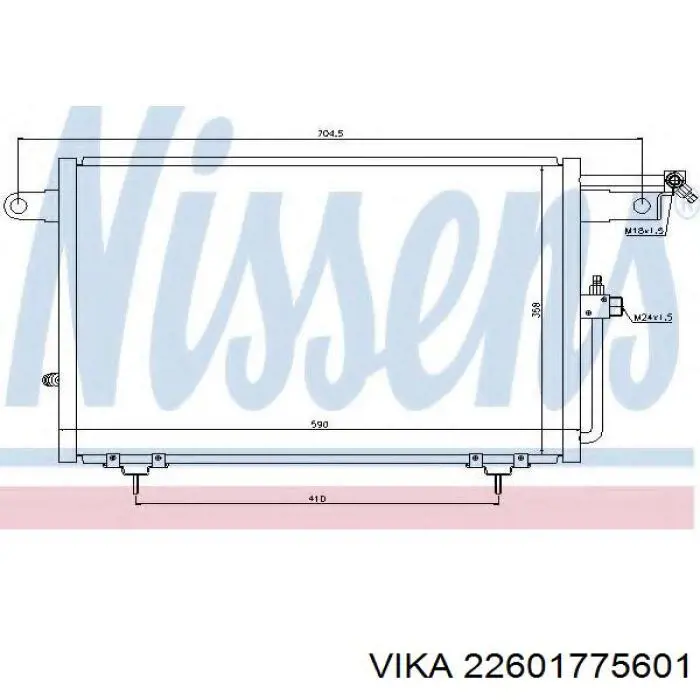 Конденсатор кондиционера Vika 22601775601 цена, от 77.38 USD