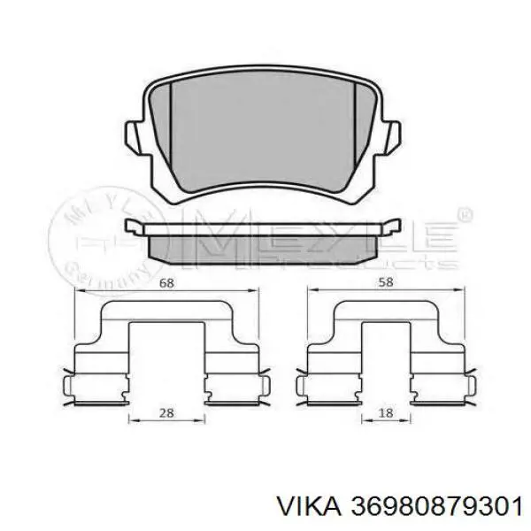 Купить 36980879301 Vika Колодки тормозные задние, дисковые
