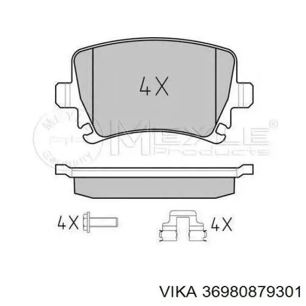 Задние тормозные колодки 36980879301 Vika