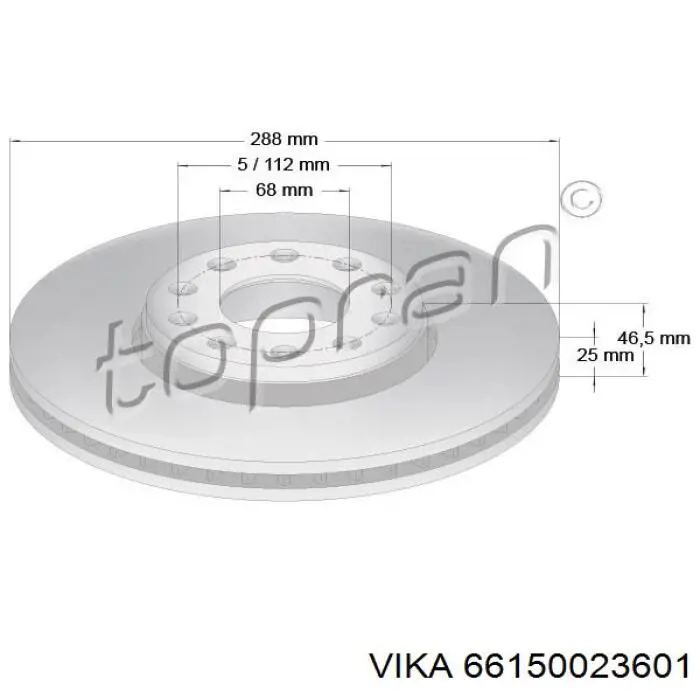 66150023601 Vika диск тормозной передний