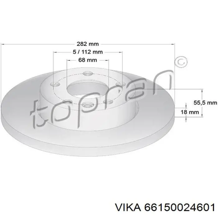 Диск гальмівний передній 66150024601 Vika