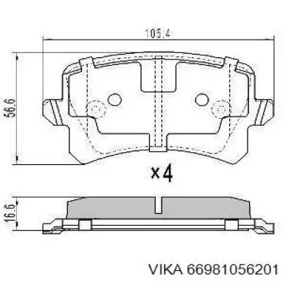 Колодки дисковые  Vika 66981056201 цена, от 14.43 USD