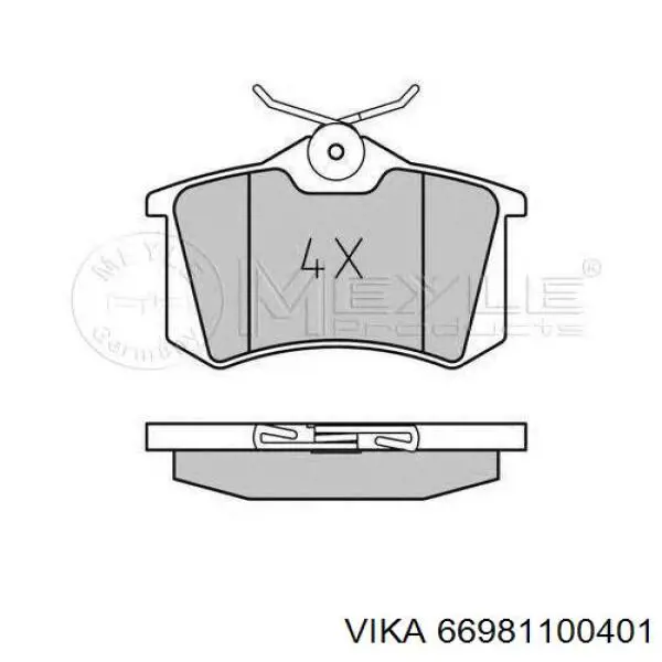 Задние дисковые колодки Vika 66981100401