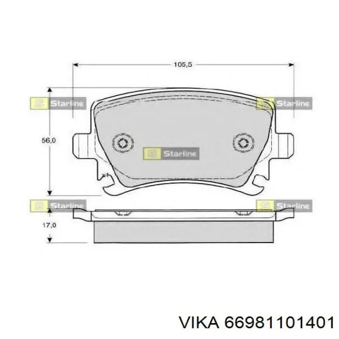 66981101401 Vika Колодки тормозные дисковые комплект
