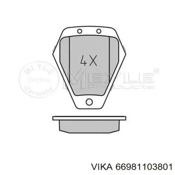 Тормозные колодки Vika 66981103801