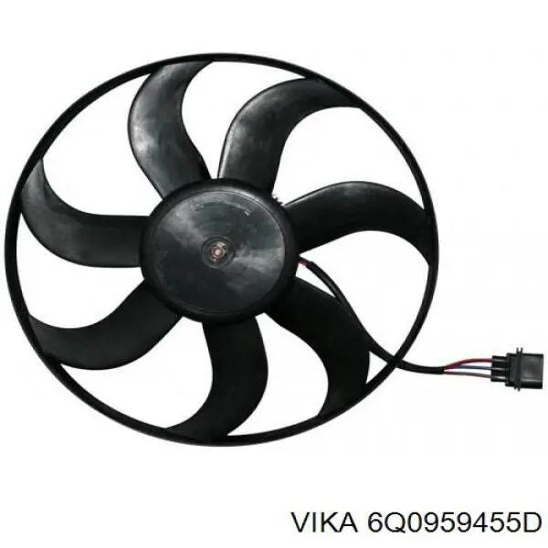 6Q0959455D Vika электровентилятор охлаждения в сборе (мотор+крыльчатка)