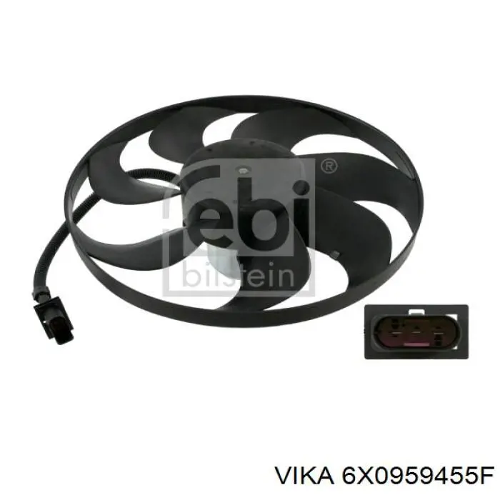 Электровентилятор охлаждения в сборе (мотор+крыльчатка) VIKA 6X0959455F