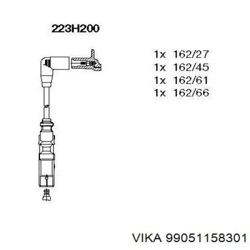 Juego de cables de encendido 99051158301 Vika