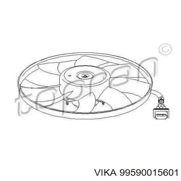 Электровентилятор охлаждения в сборе (мотор+крыльчатка) VIKA 99590015601
