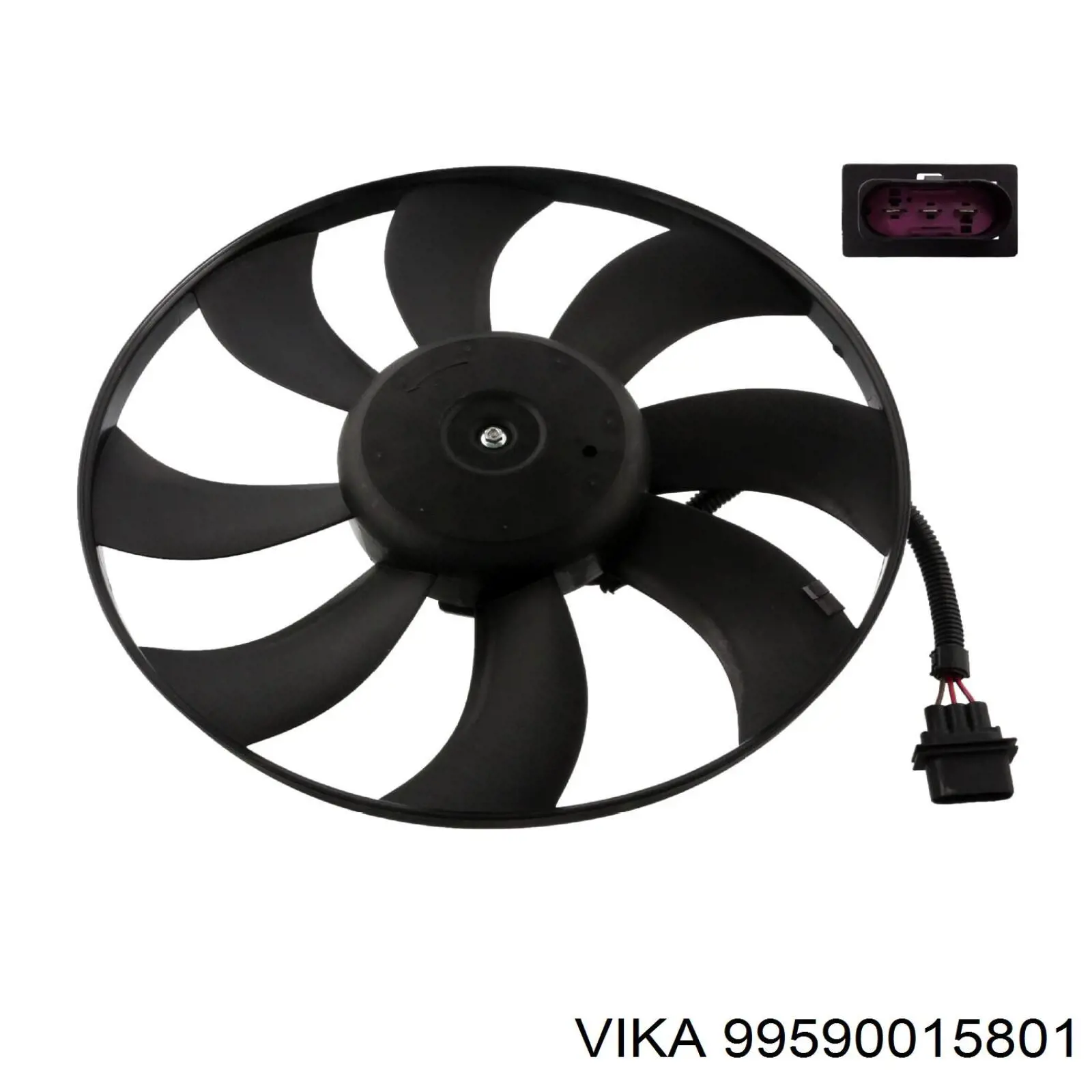 Электровентилятор охлаждения в сборе (мотор+крыльчатка) VIKA 99590015801