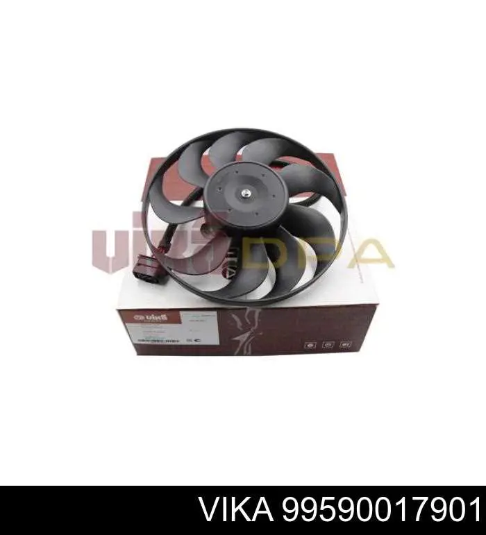 99590017901 Vika ventilador elétrico de esfriamento montado (motor + roda de aletas direito)