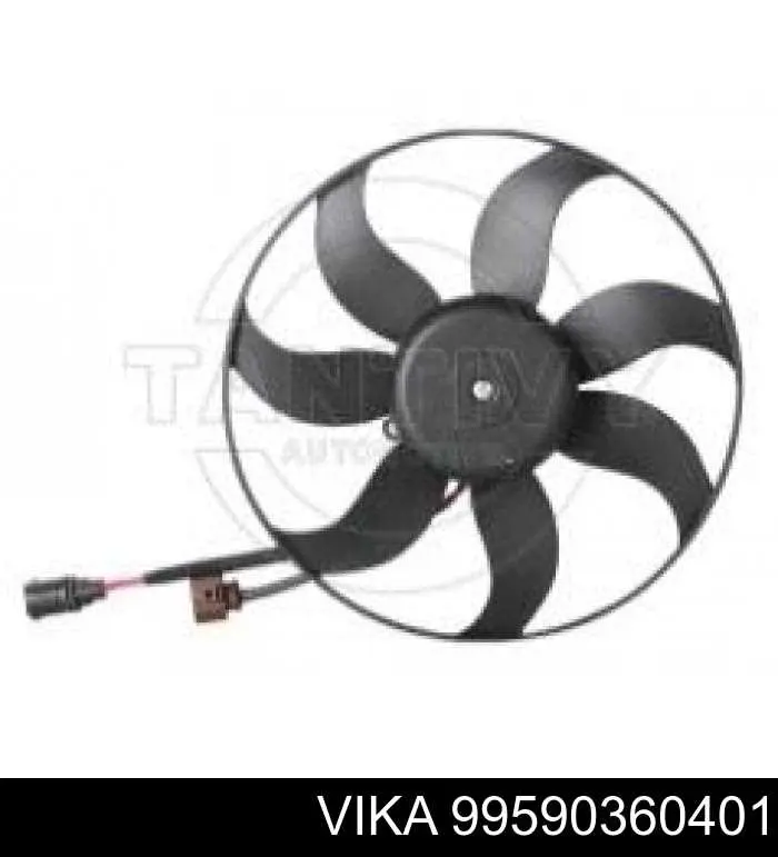 99590360401 Vika ventilador elétrico de esfriamento montado (motor + roda de aletas esquerdo)